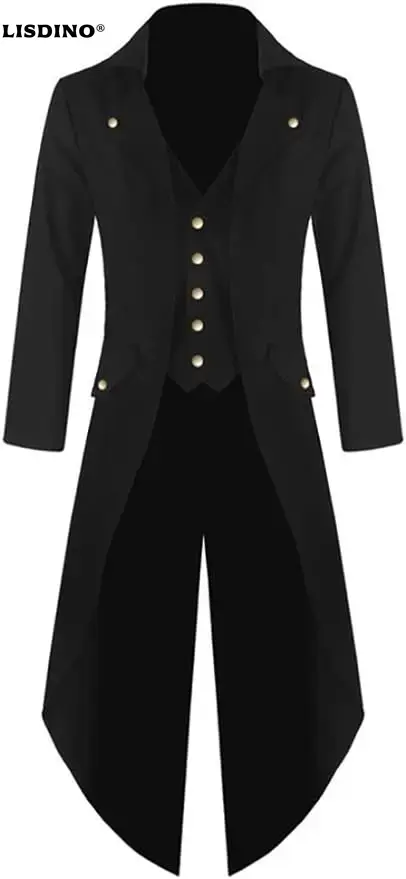 Vintage Victorian Fashion - Jaqueta gótica steampunk masculina, casaco vitoriano