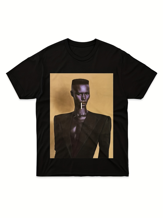 Vintage Fashion Icons - Camiseta Vintage Grace Jones com Retrato