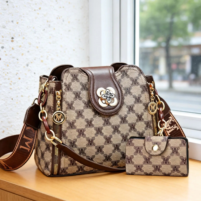 Vintage Zipper - Bolsa de ombro vintage com estampa