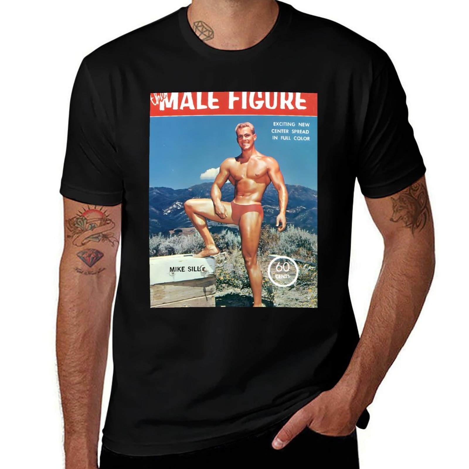 Vintage Fashion Magazine Covers - Camiseta Masculina Vintage com Estampa de