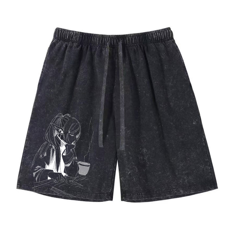 Vintage Fashion In Japan - Anime frieren shorts vintage lavado mangá