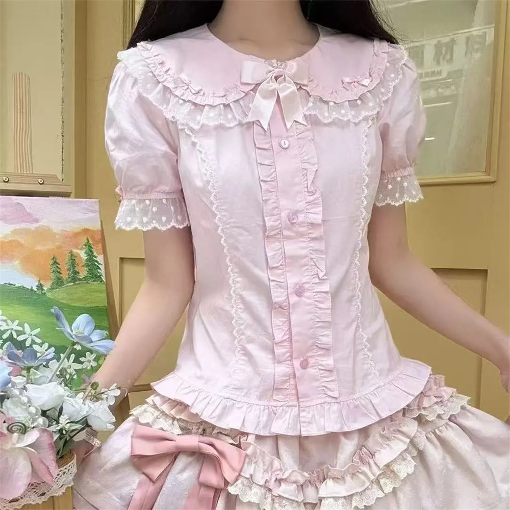 Vintage Fashion In Japan - Blusas com Babados Estilo Japonês Primavera