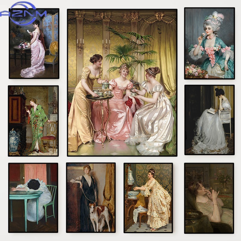 Vintage Victorian Fashion - Pôster de Retrato Feminino da Renascença,