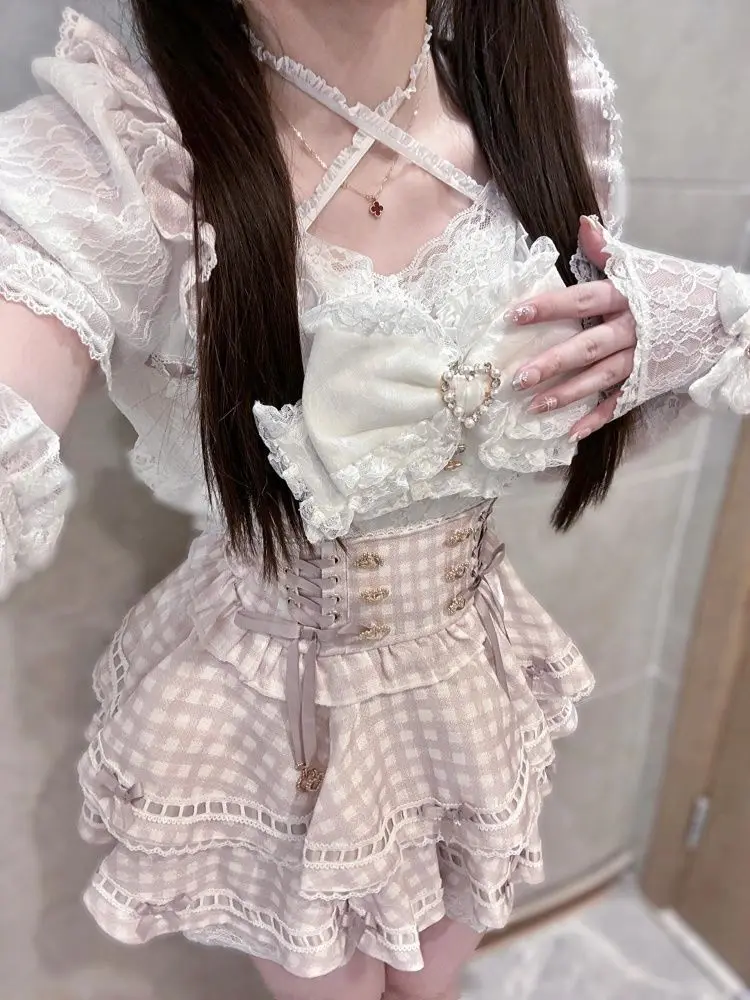 Vintage Fashion Japan - Verão japonês gótico y2k lolita arco