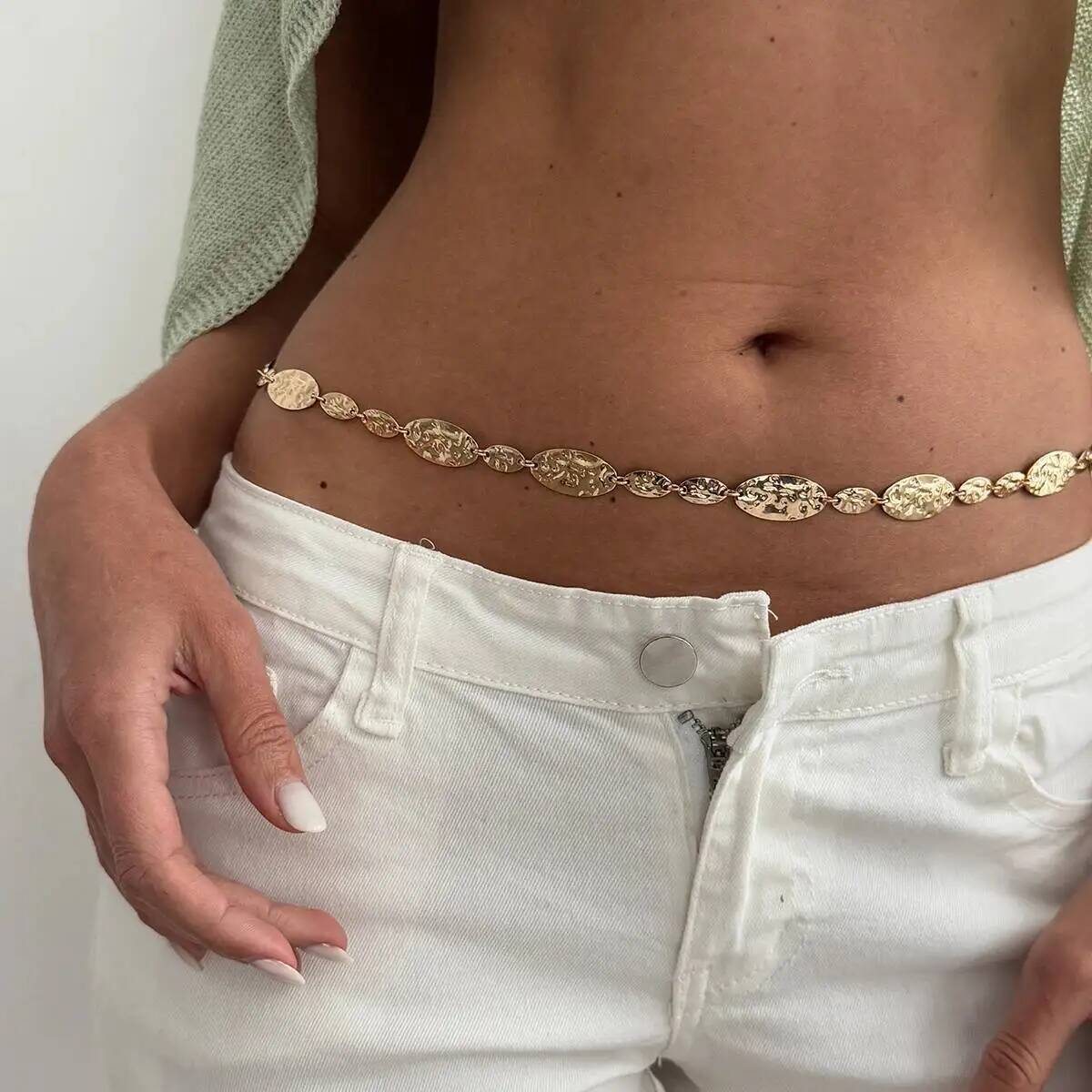 Vintage Fashion Trends - IngeSight.Z Cinto de Corrente de Metal