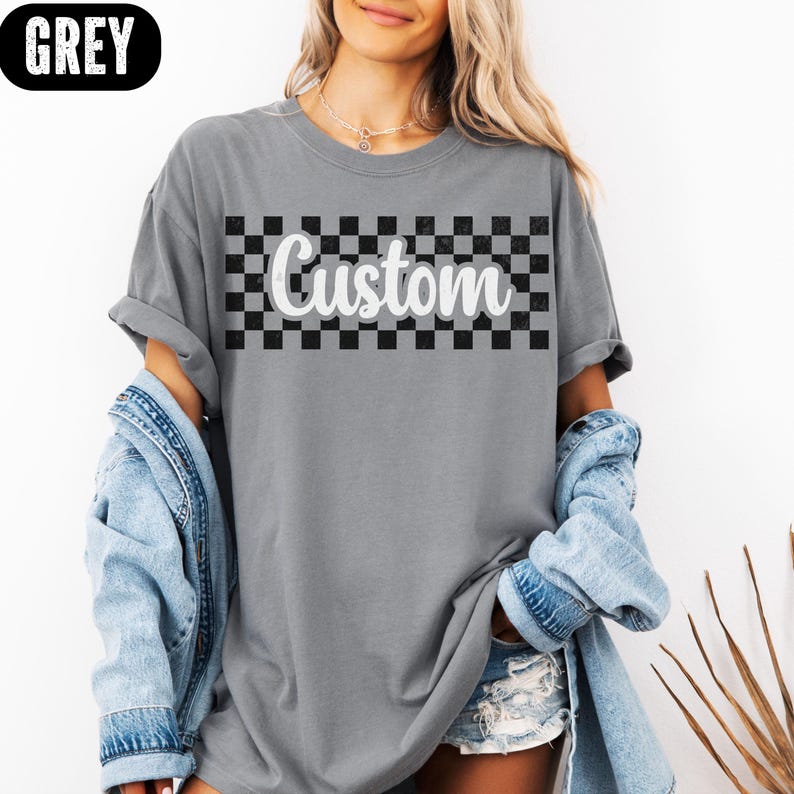 Vintage Fashion Patterns - Camiseta Vintage Desgastada com Estampa Xadrez