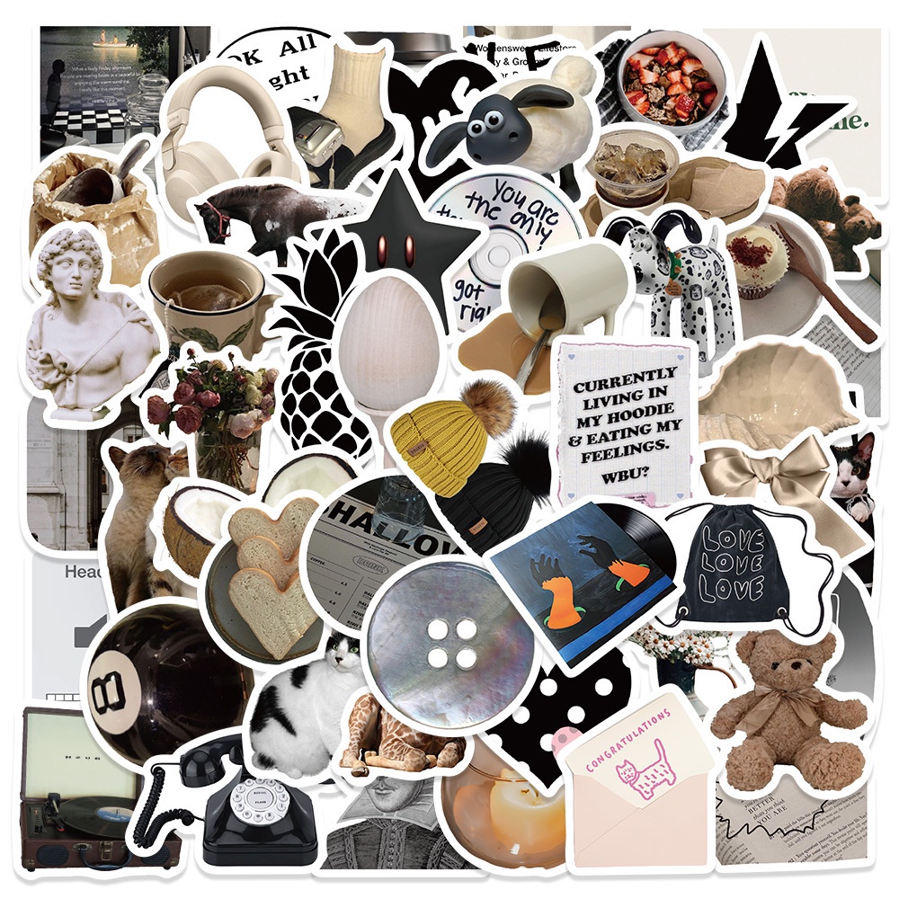Vintage Fashion Store - 60PCS Adesivos Modernos 3D Clássicos Vintage