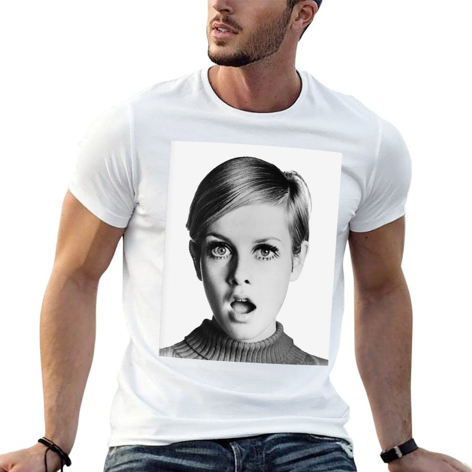 Vintage Fashion Icons - Twiggy, ícone da moda retrô, camiseta