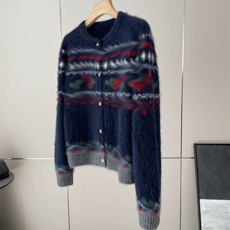 Vintage Fashion Faire - Cardigã Feminino Vintage Fair Isle de