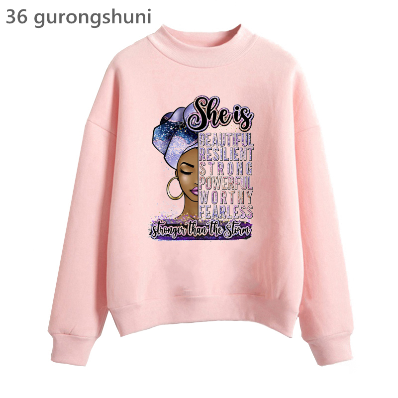 Turtleneck Knit 90S - Aquarela ela é bonita/resiliente/forte/poderoso/gastado/sem medo impressão