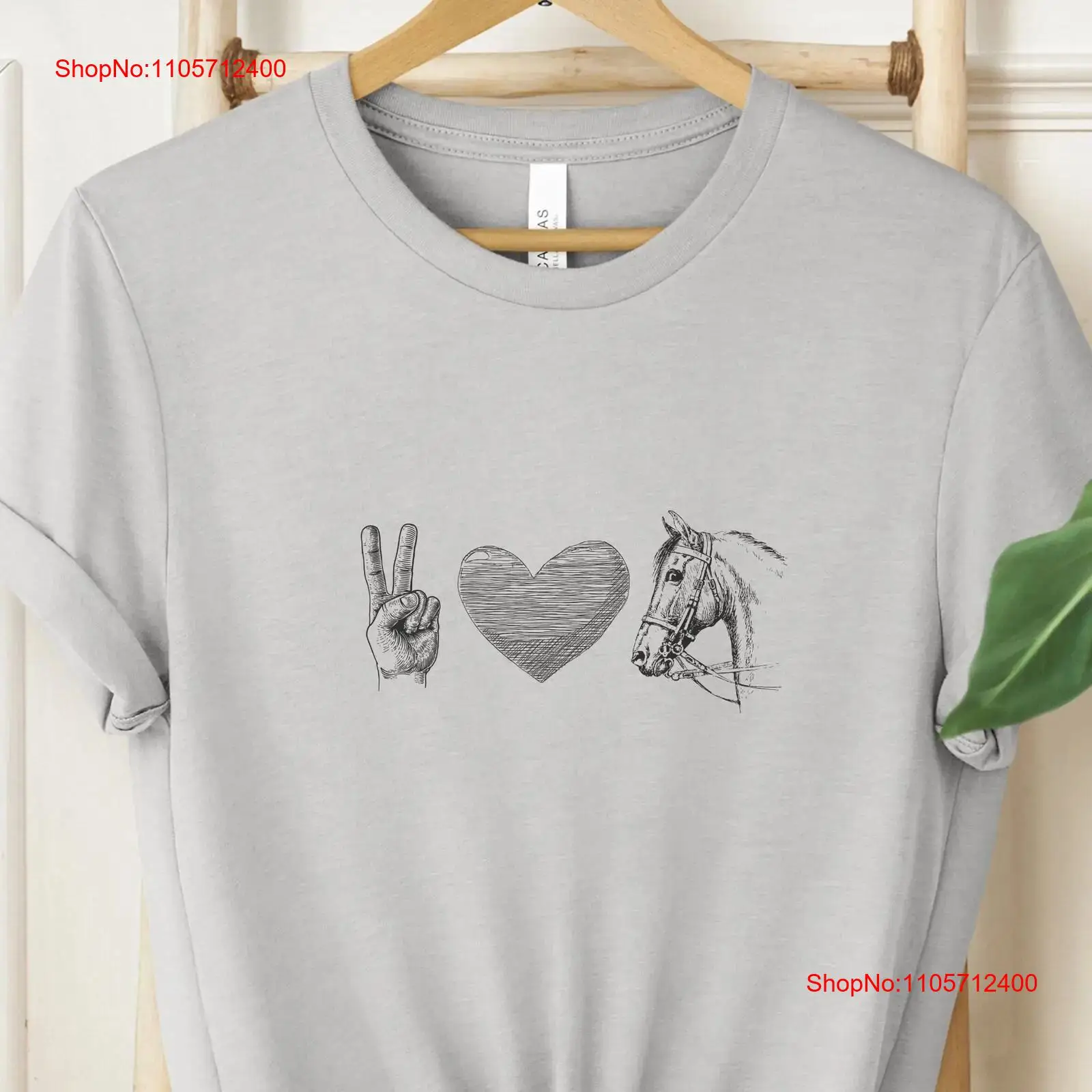 Vintage Fashion Faire - Camiseta para Amantes de Cavalos Peace