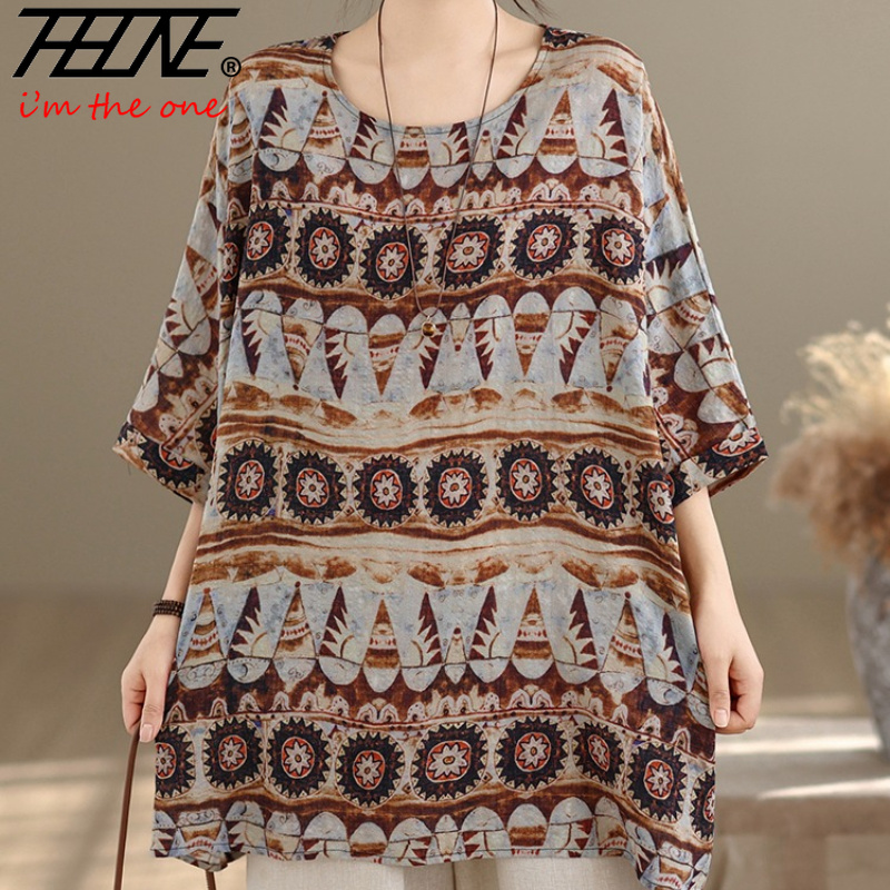 Vintage Fashion Fabrics - Blusa Feminina Plus Size THHONE de