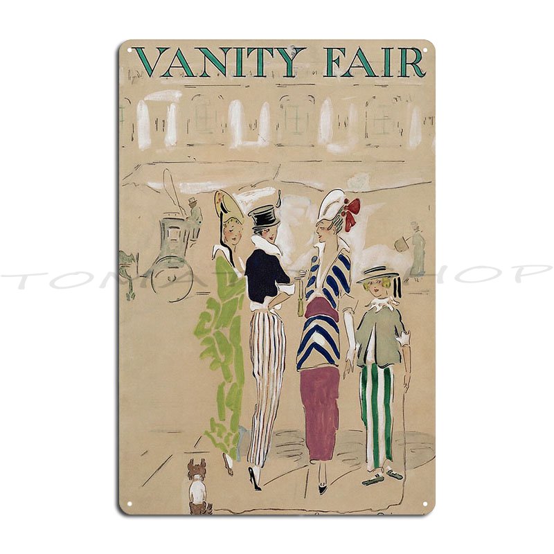 Vintage Fashion Magazine Covers - Placa de Metal Clássica Vintage com