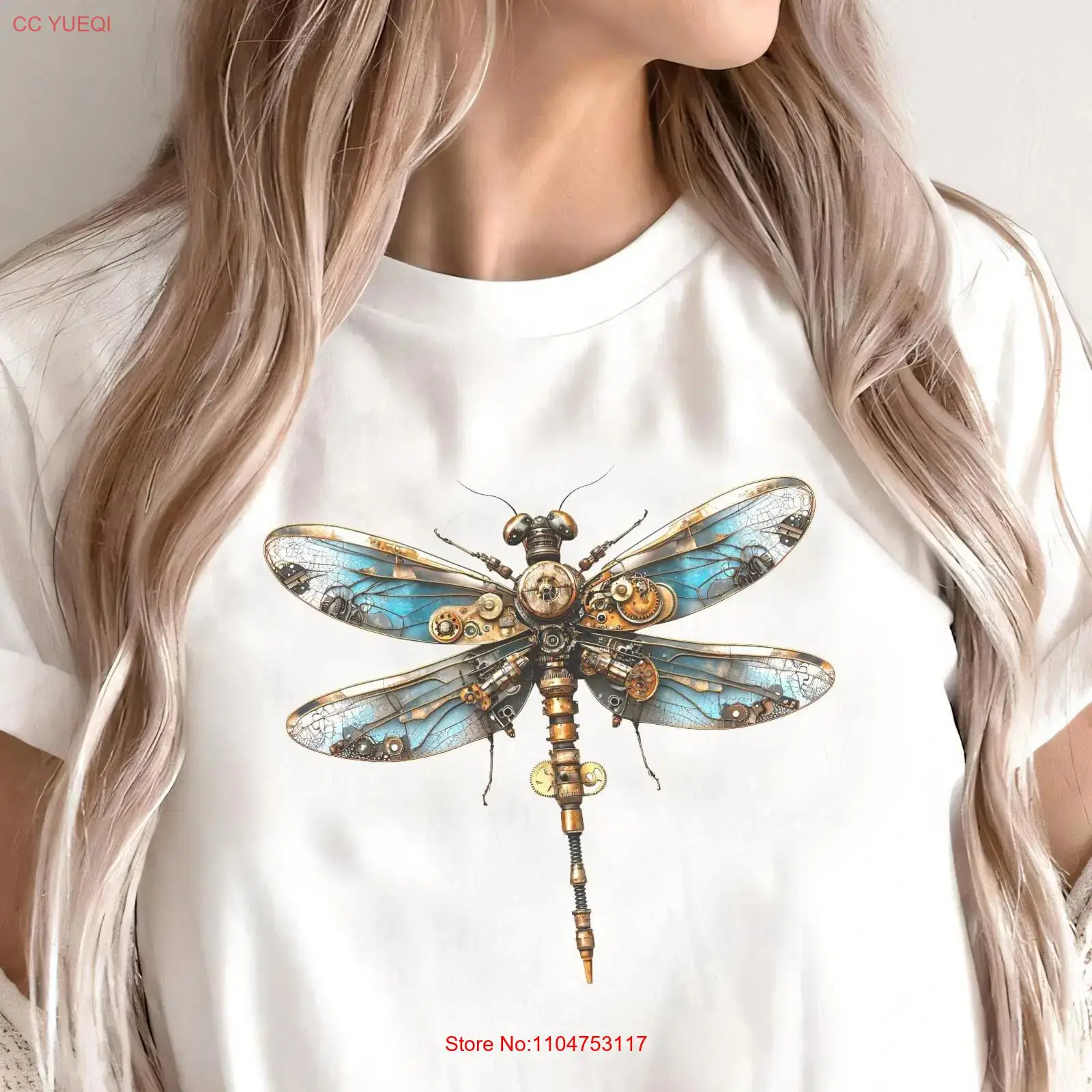 Vintage Fashion Bug - Camiseta Steampunk Dragonfly Vintage com Estampa