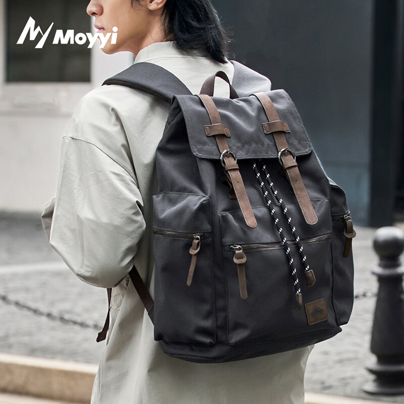 Vintage Zipper - Mochila Grande MOYYI 27L para Homens