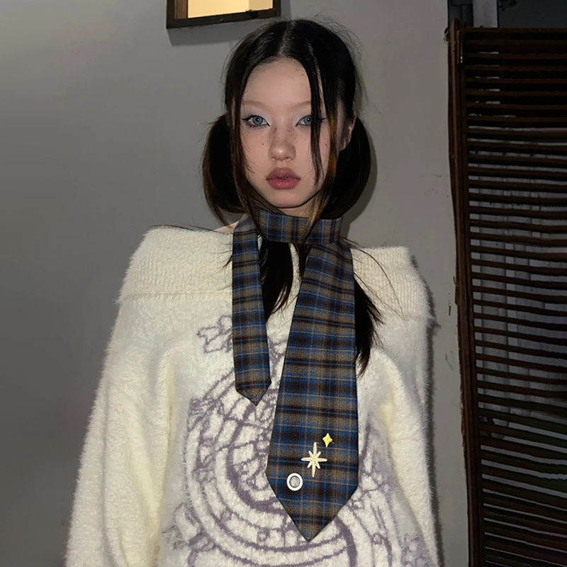 Karrram japonês y2k bordado pu - Turtleneck Knit 90S avaliação e preço