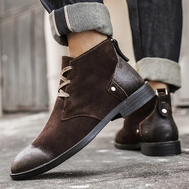 Nova camurça de vaca botas de  - Vintage Zipper avaliação e preço