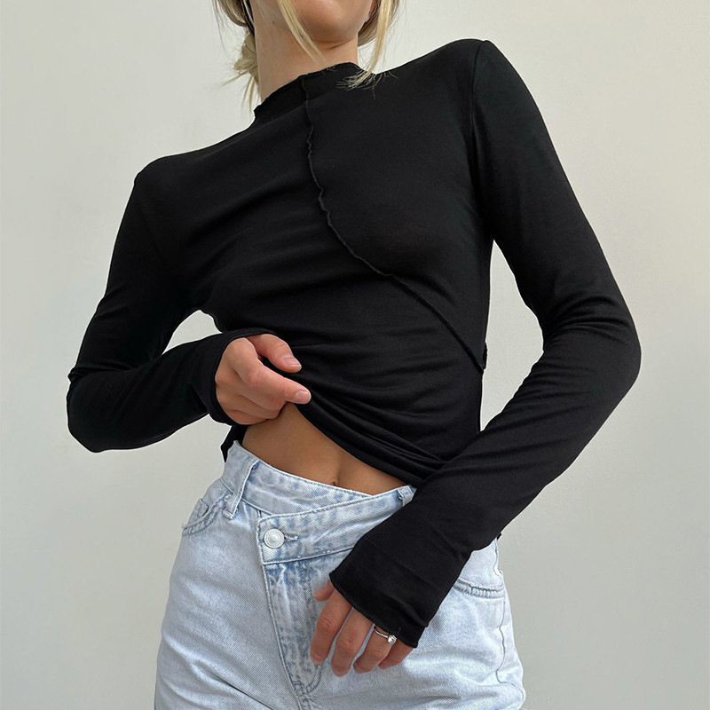 2025 outono gola alta y2k mang - Turtleneck Knit 90S avaliação e preço