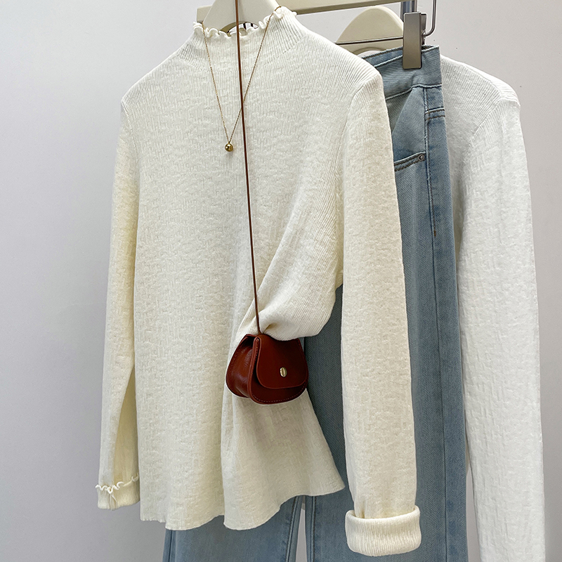 Suéter de gola alta de manga c - Turtleneck Knit 90S avaliação e preço