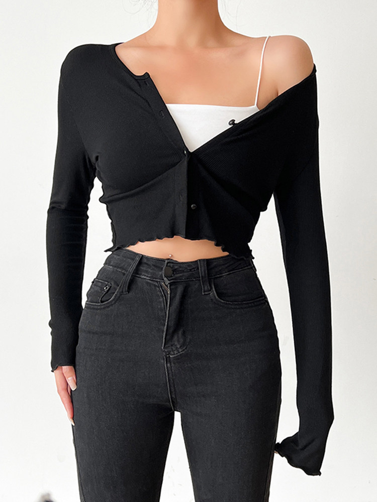 Suéter Cardigã Gótico Preto Fe - Crop Cardigan Vintage avaliação e preço