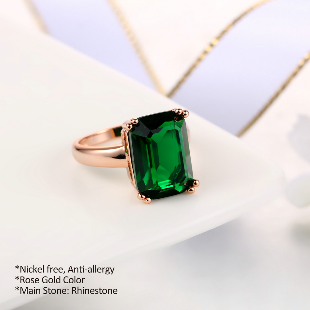 Anel de cristal verde corte oc - Vintage Fashion Faire avaliação e preço