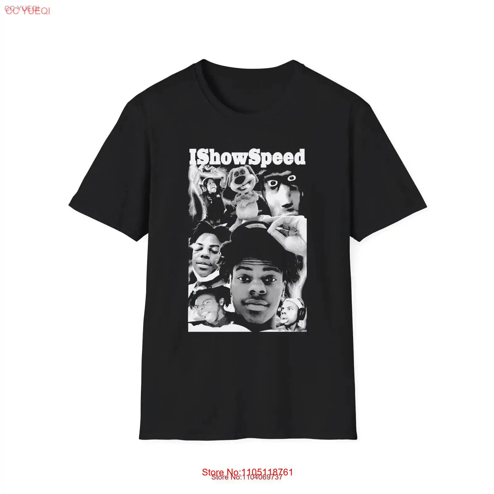 Ishowspeed t camisa merch fã b - Vintage Fashion Youtubers avaliação e preço