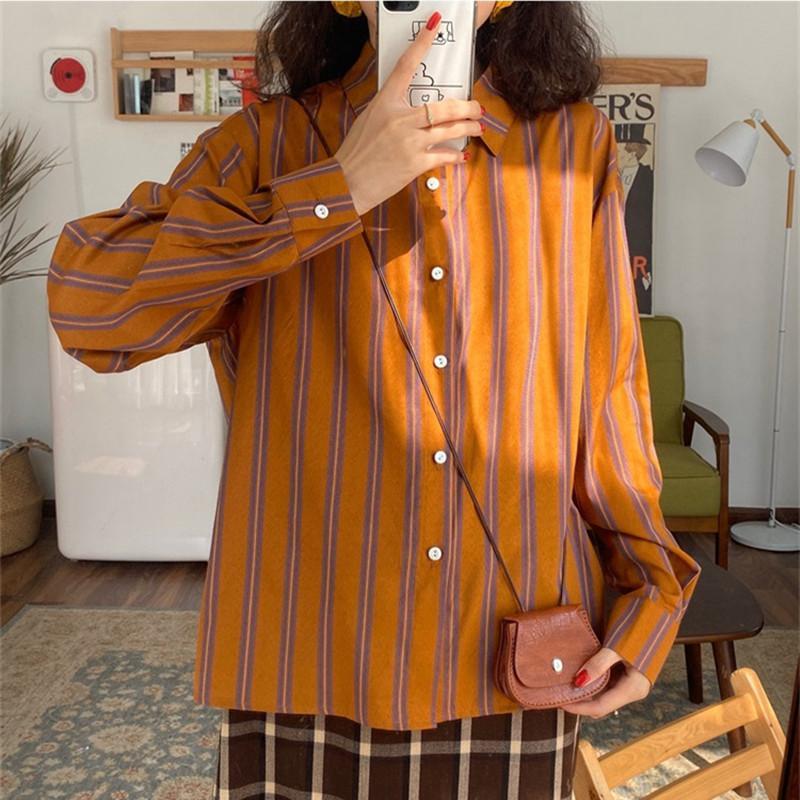 Blusa casual larga listrada pa - Vintage Fashion Trends avaliação e preço