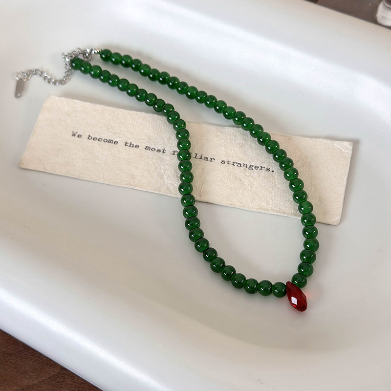 Colar vintage de contas verdes - Vintage Fashion Faire avaliação e preço