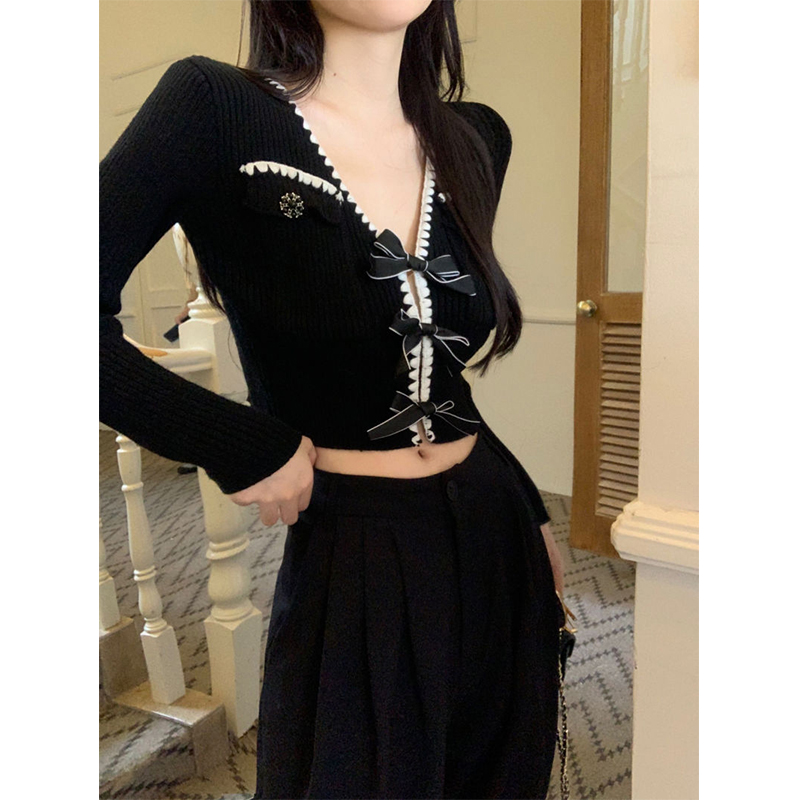 MEXZT-Cardigã de malha vintage - Crop Cardigan Vintage avaliação e preço