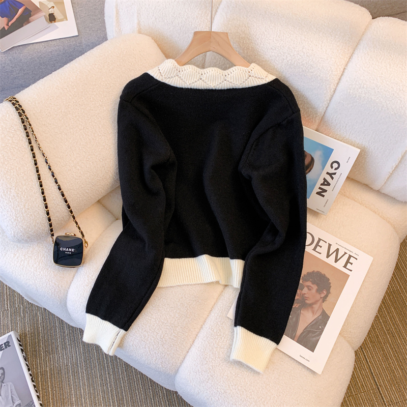 Feminino preto gótico recortad - Crop Cardigan Vintage avaliação e preço