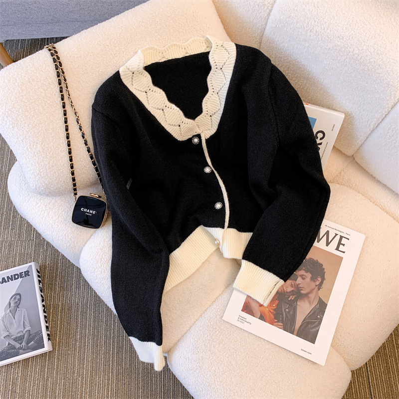 Feminino preto gótico recortad - Crop Cardigan Vintage avaliação e preço