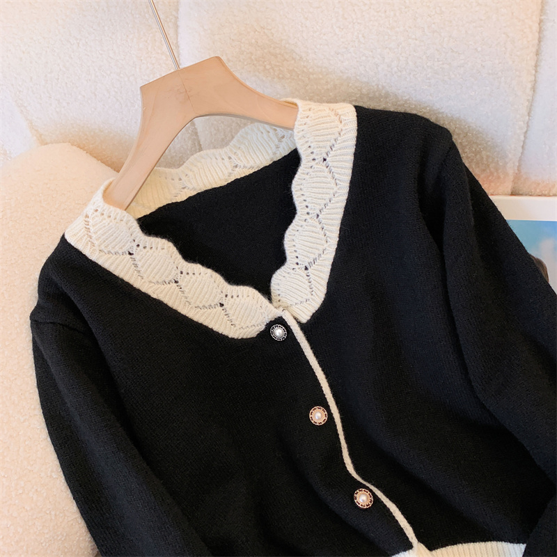 Feminino preto gótico recortad - Crop Cardigan Vintage avaliação e preço