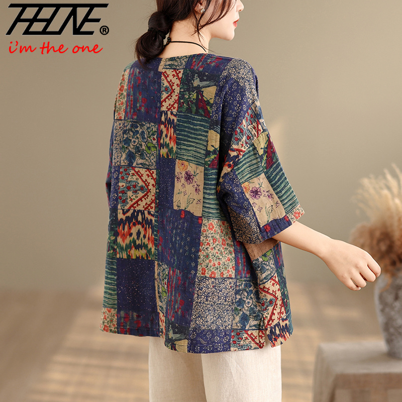 Blusa Feminina Plus Size THHON - Vintage Fashion Fabrics avaliação e preço