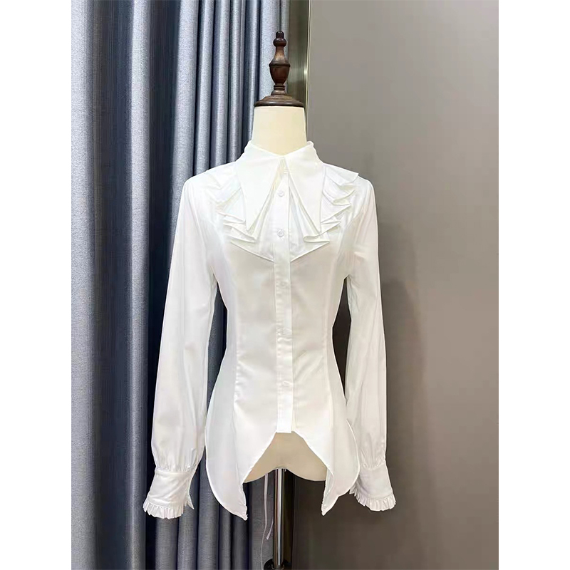 Gótico babados camisas pretas  - Vintage Fashion Japan avaliação e preço