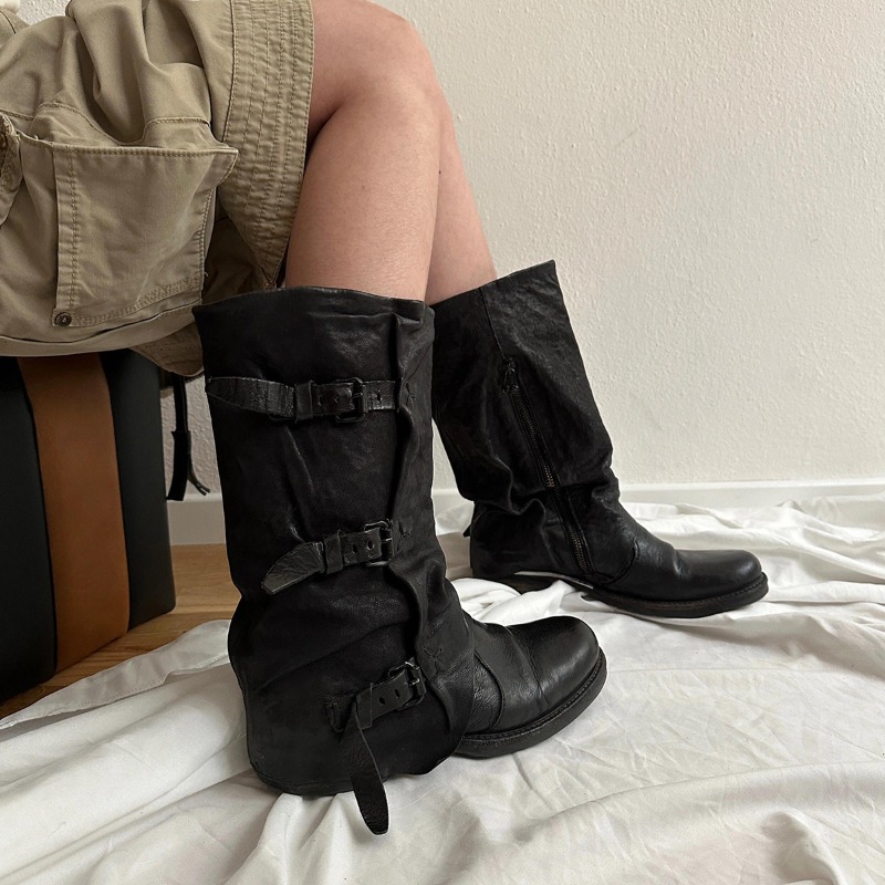 Botas Femininas Pretas de Cano - Vintage Zipper avaliação e preço
