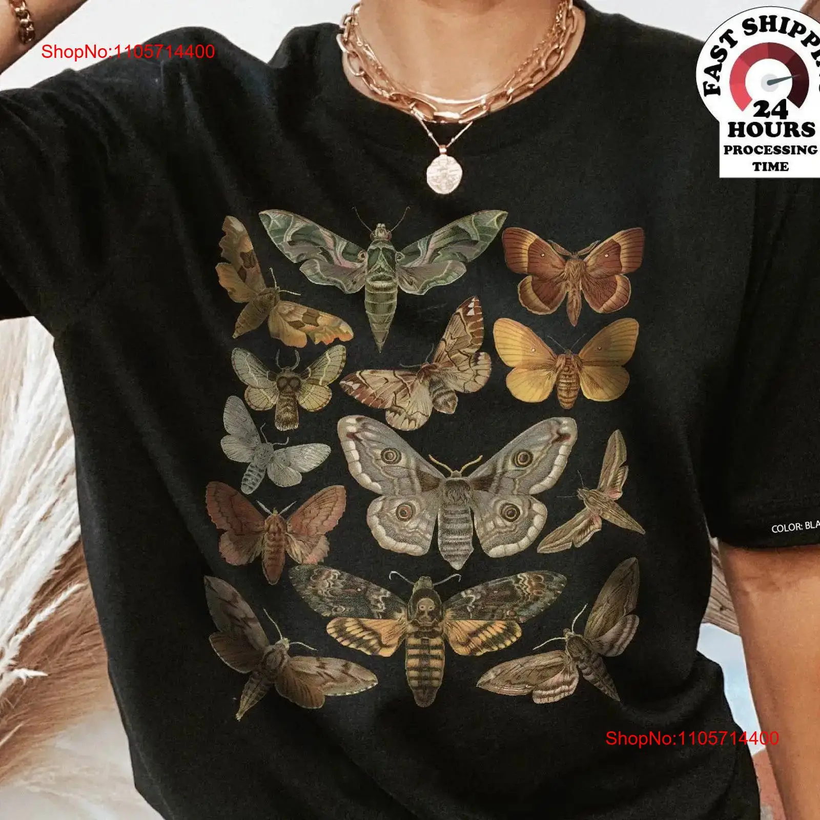 Camiseta com estampa de traça, - Vintage Fashion Bug avaliação e preço