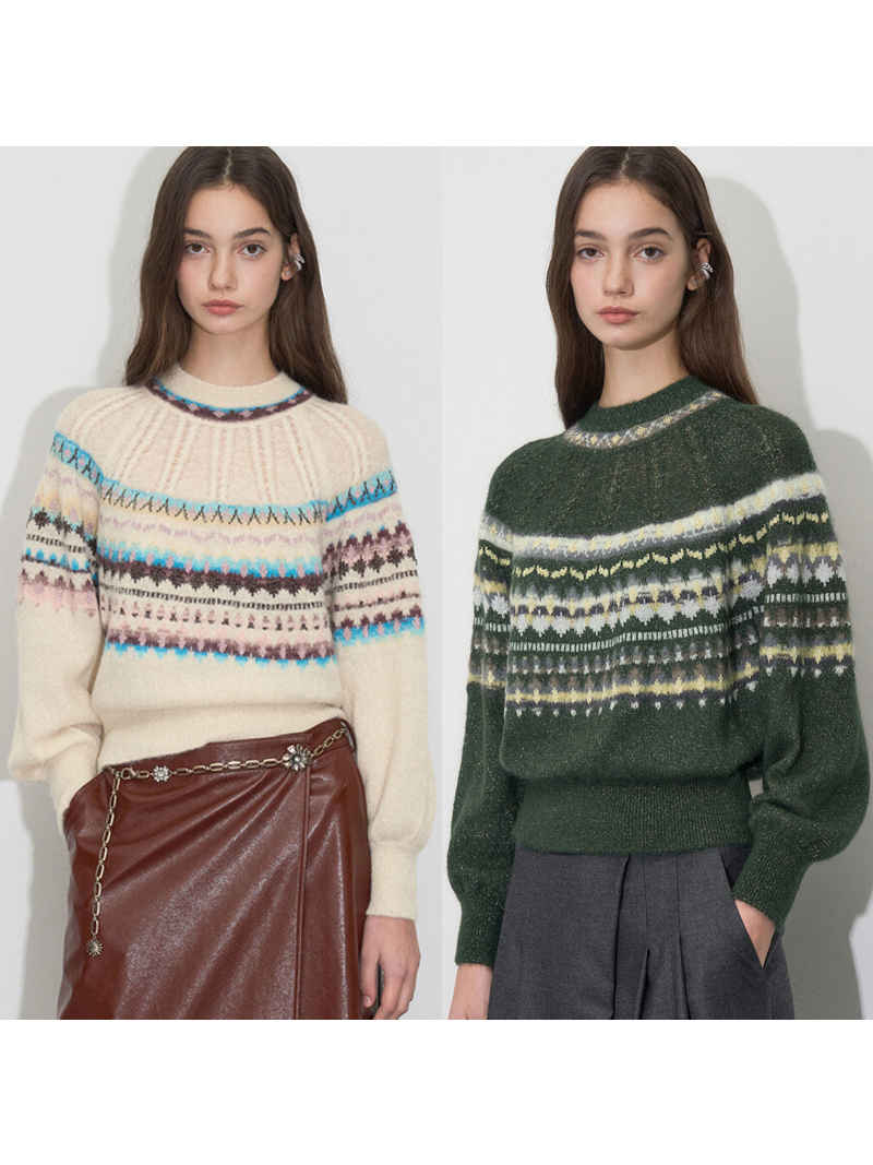 Suéter de Tricô MICOAT com Est - Vintage Fashion Faire avaliação e preço