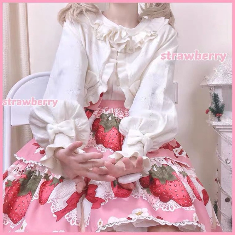 Cardigã de malha japonês lolit - Crop Cardigan Vintage avaliação e preço