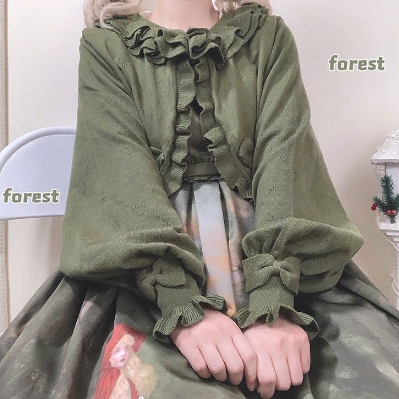 Cardigã de malha japonês lolit - Crop Cardigan Vintage avaliação e preço