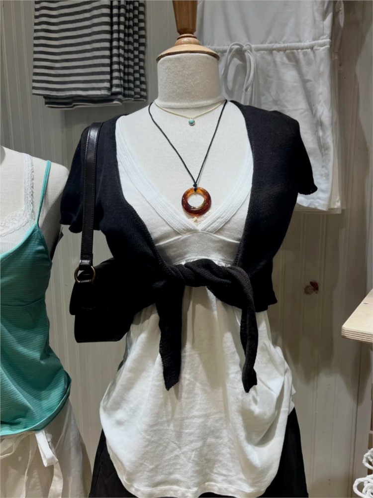 Cardigã Preto Cropped com Cada - Crop Cardigan Vintage avaliação e preço