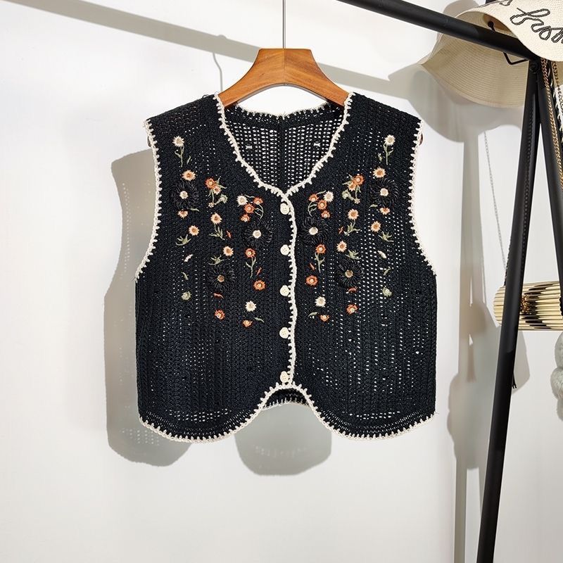 Colete Feminino de Tricô com B - Crop Cardigan Vintage avaliação e preço
